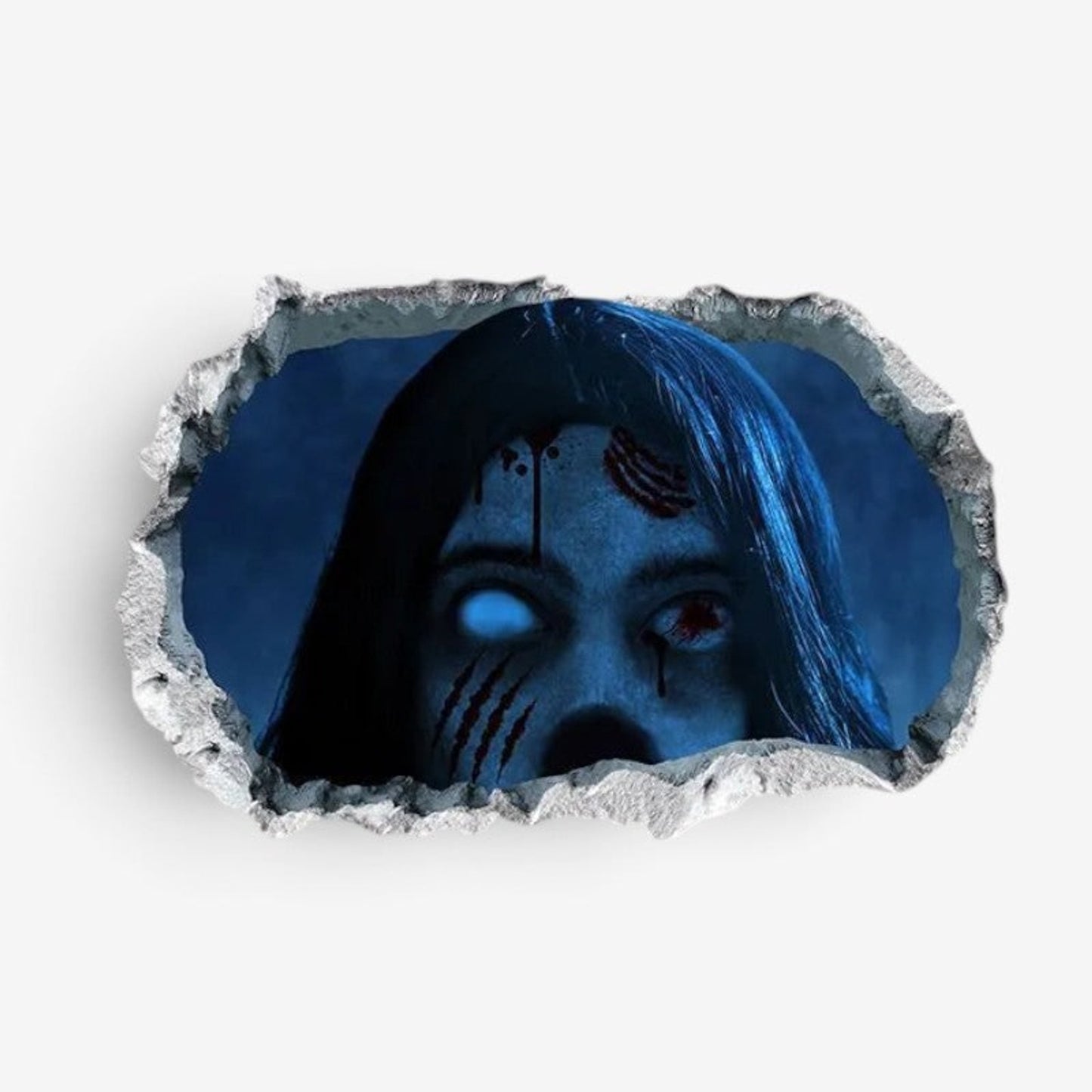 Halloween Decals 3D Wall Stickers Spooky Ghost Floor Decor Grayscale Blue - Image 3