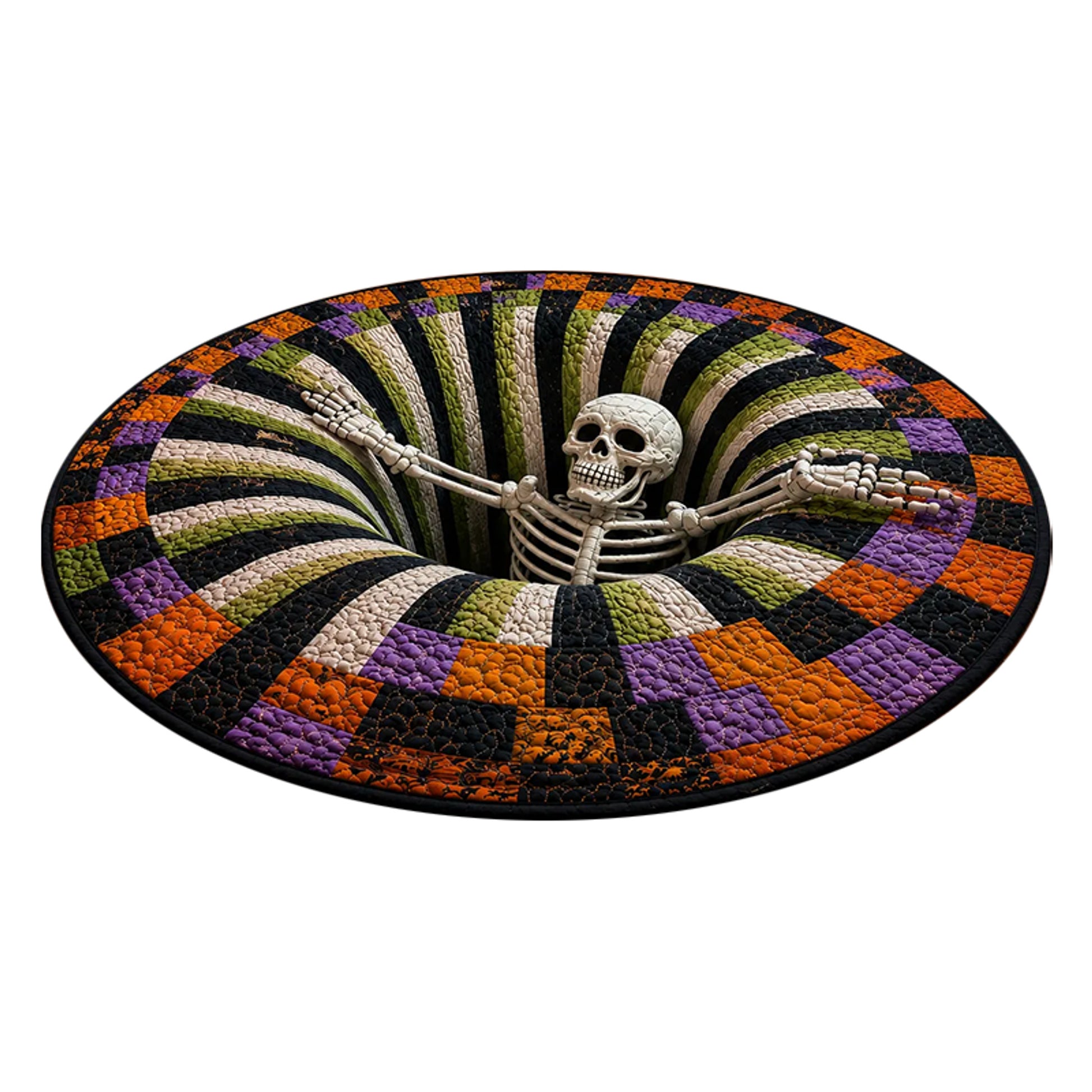 Halloween Decor Party Area Rug 3D Illusion Oval Floor Spooky - Image 1