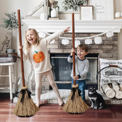 Halloween Decor Witch Broom Animated Prop Dancing Brown - Image 5