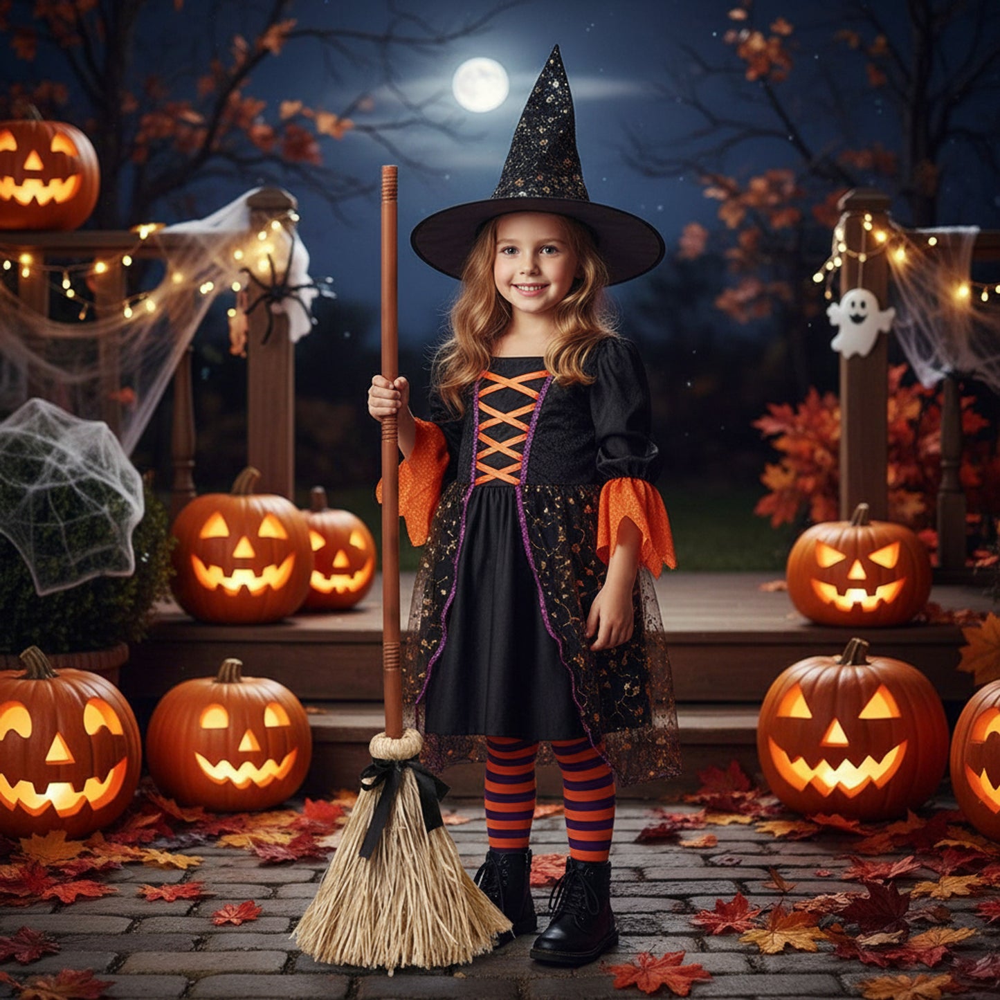 Halloween Decor Witch Broom Animated Prop Dancing Brown - Image 6