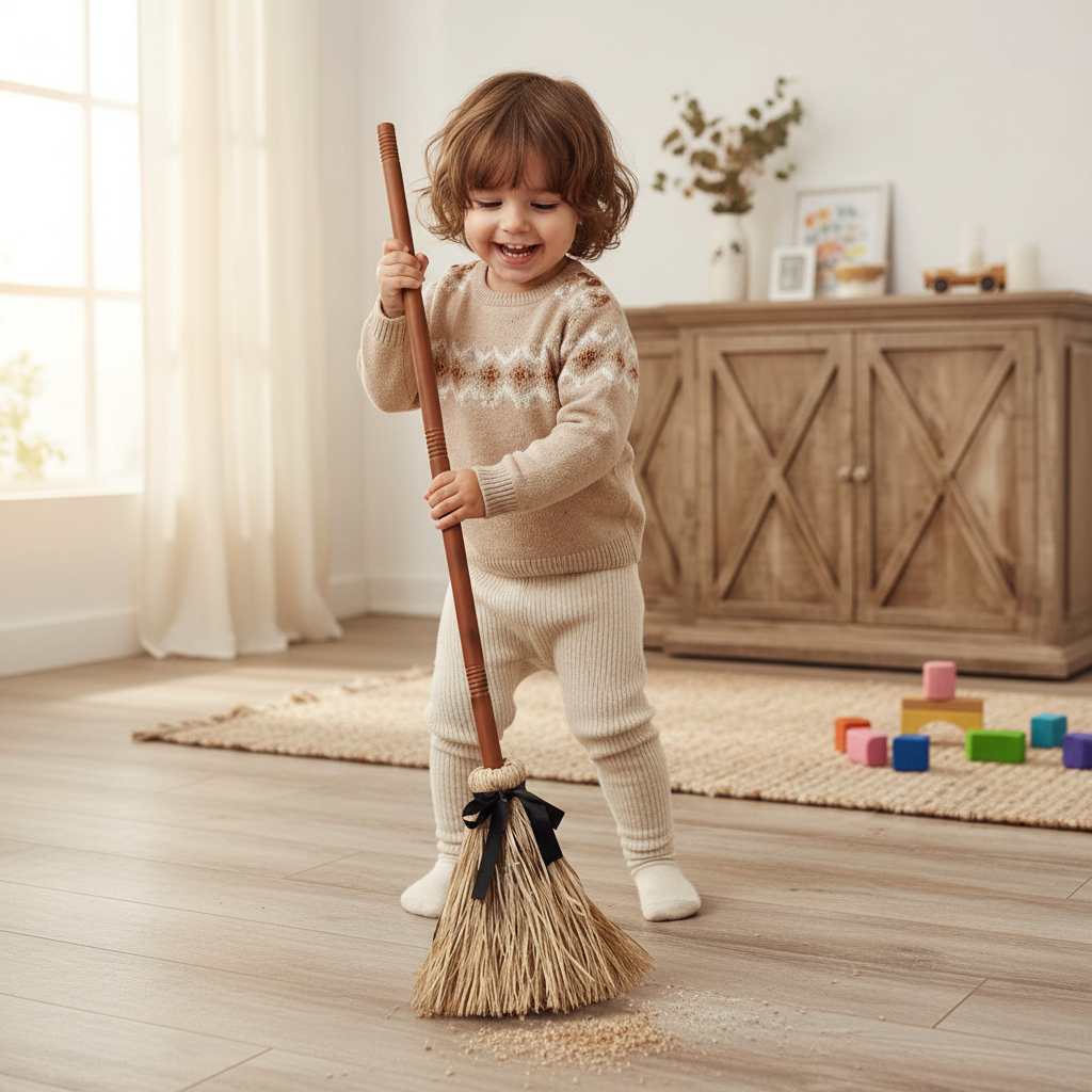 Halloween Decor Witch Broom Animated Prop Dancing Brown - Image 7