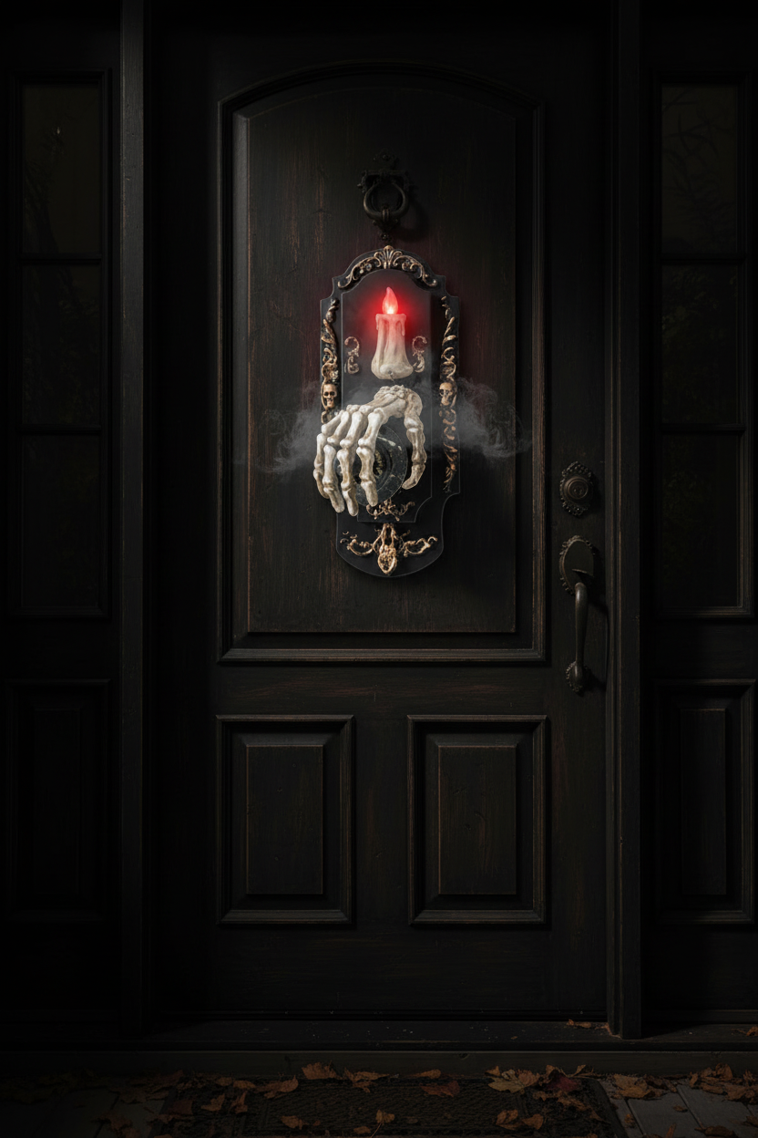 Halloween Decoration Ghost Skeleton Hand Doorbell Prop Candle - Image 4