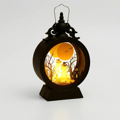 Halloween Decorative Light Warm LED Lantern Hanging Silhouette - Image 5