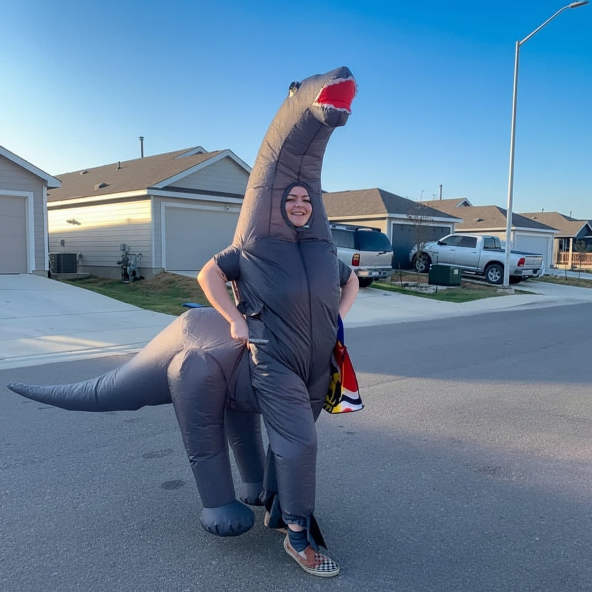 Halloween Dinosaur Costume Inflatable Suit With Slip On Comfort For Instant Fun And Unforgettable Presence At Any Party - Image 4