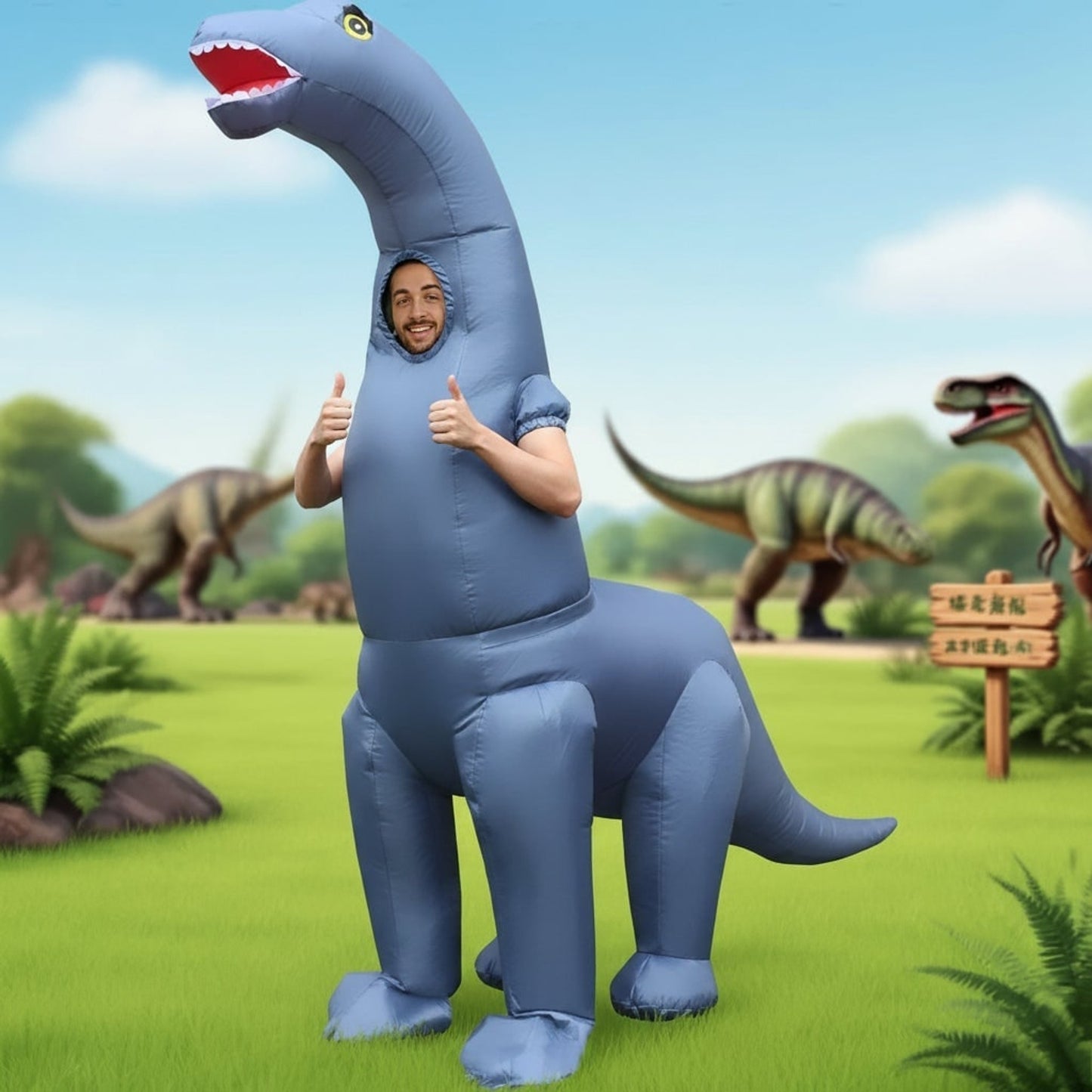 Halloween Dinosaur Costume Inflatable Suit With Slip On Comfort For Instant Fun And Unforgettable Presence At Any Party - Image 2