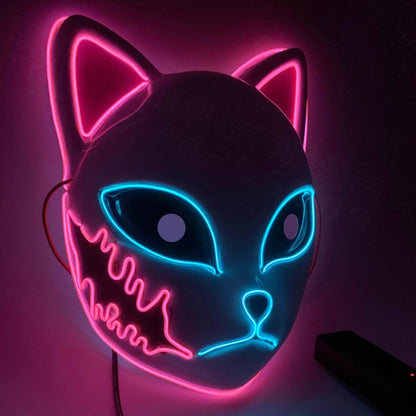 Halloween Fox Mask With Japanese Demon Design For Cosplay Party Costume - Image 10