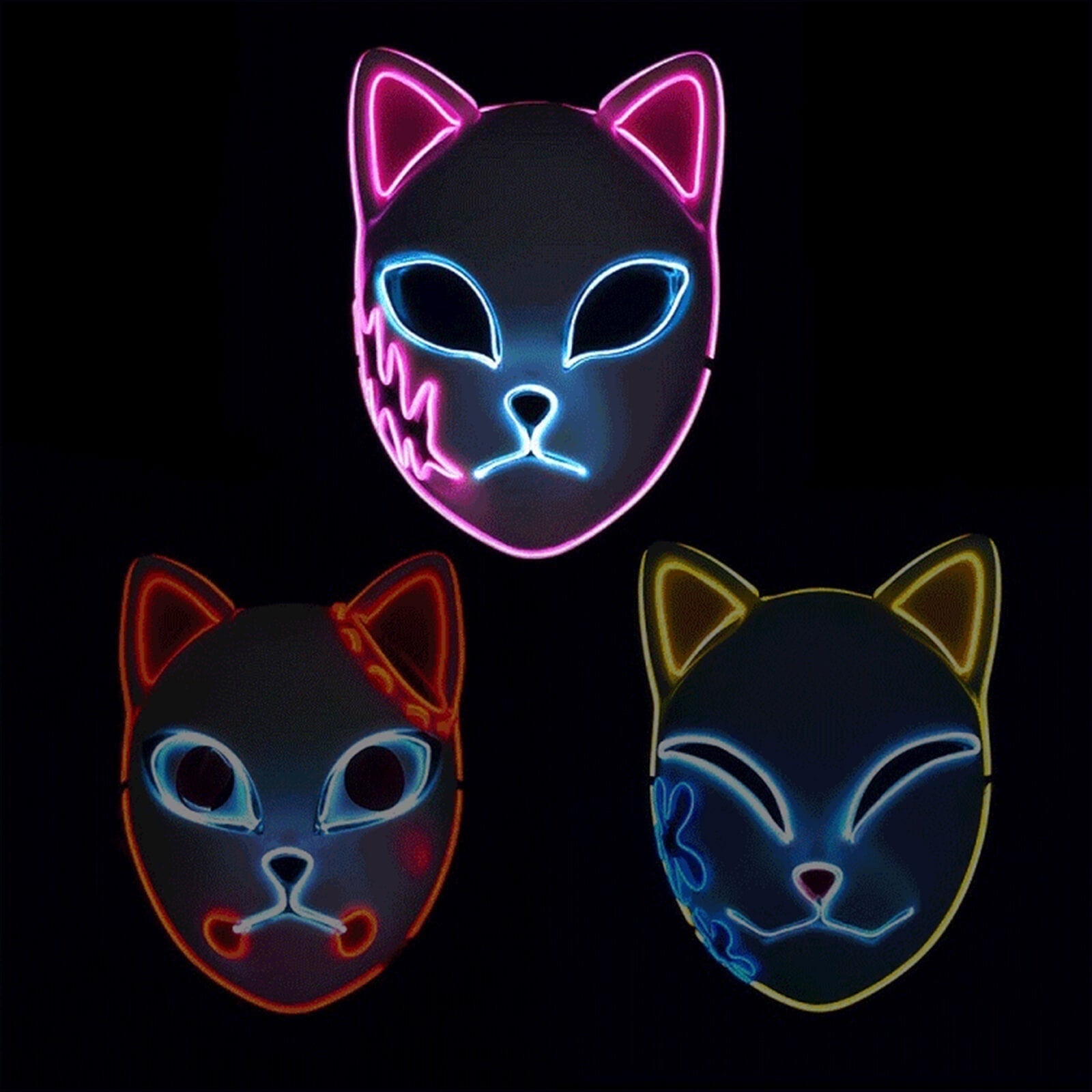 Halloween Fox Mask With Japanese Demon Design For Cosplay Party Costume - Image 5
