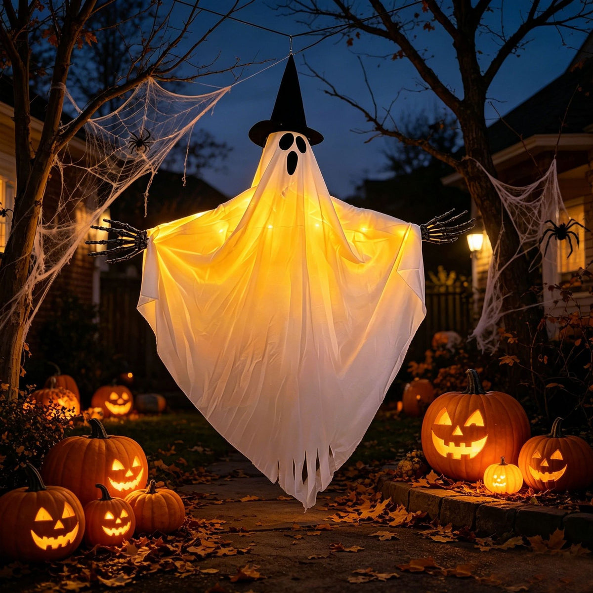 Halloween Ghost Decoration Outdoor Hanging With Witch And Skeletal Hands