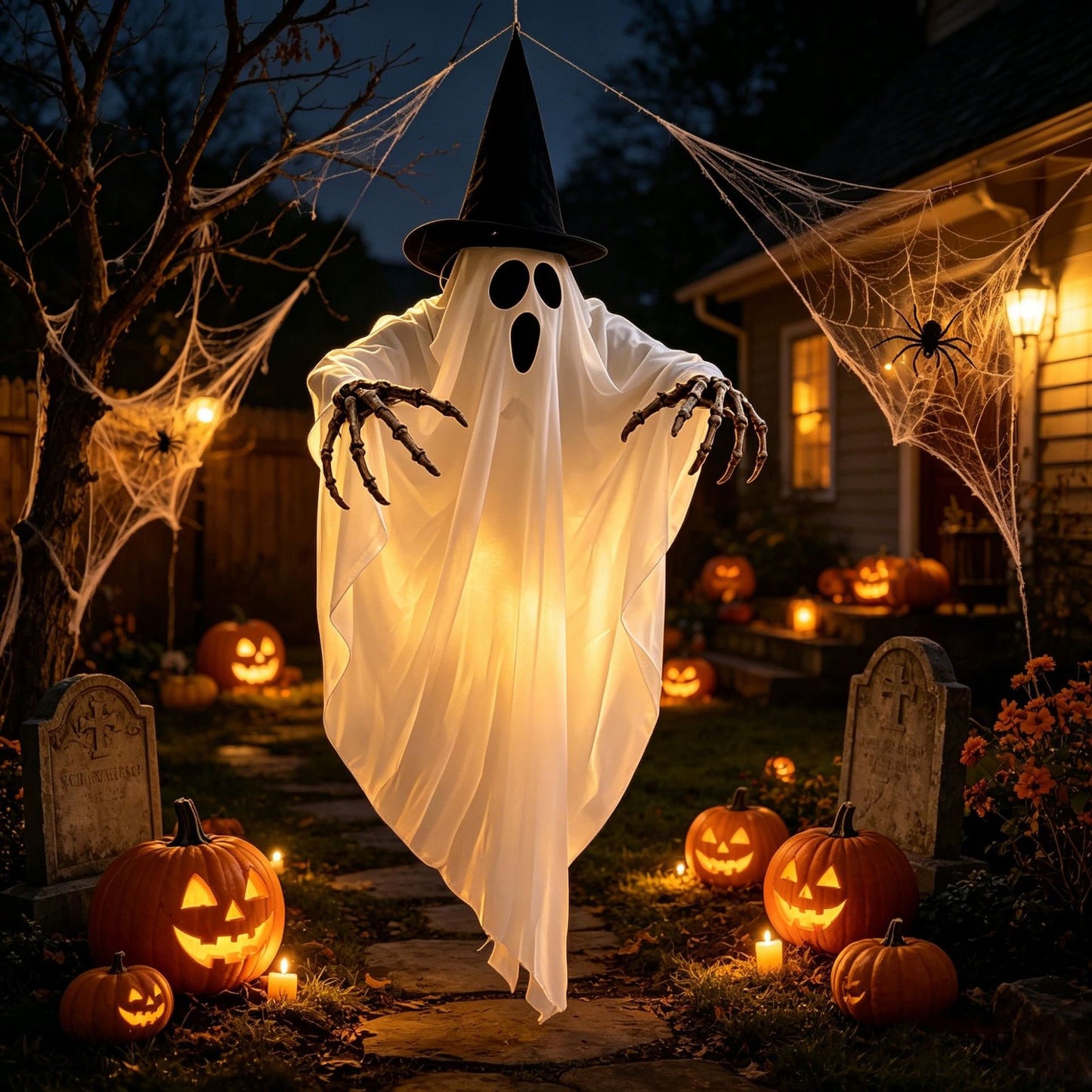 Halloween Ghost Decoration Outdoor Hanging With Witch And Skeletal Hands - Image 6