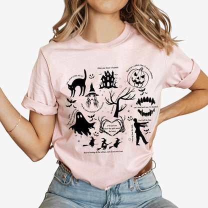 Halloween Graphic Shirt Relaxed Fit Crew Neck Spooky Print Casual Pullover Top - Image 5