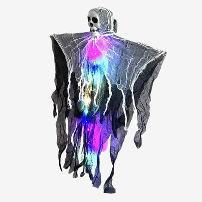 Halloween Hanging Ghost Spooky Decoration Draped Fabric Skull Light Indoor Festive - Image 1