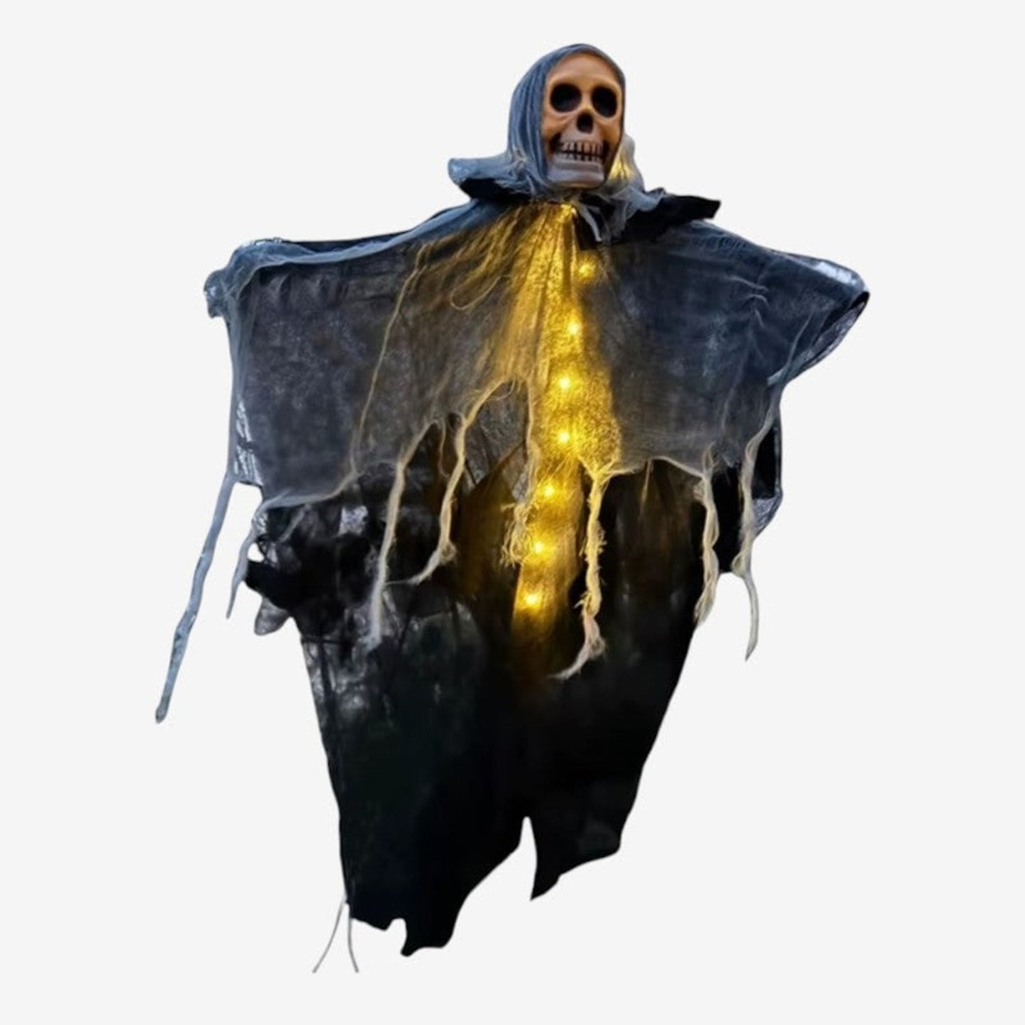Halloween Hanging Ghost Spooky Decoration Draped Fabric Skull Light Indoor Festive - Image 4