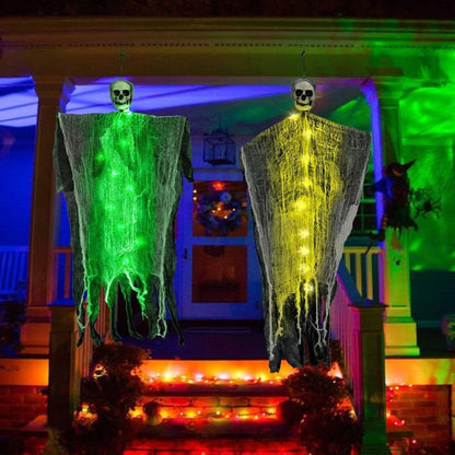 Halloween Hanging Ghost Spooky Decoration Draped Fabric Skull Light Indoor Festive - Image 9