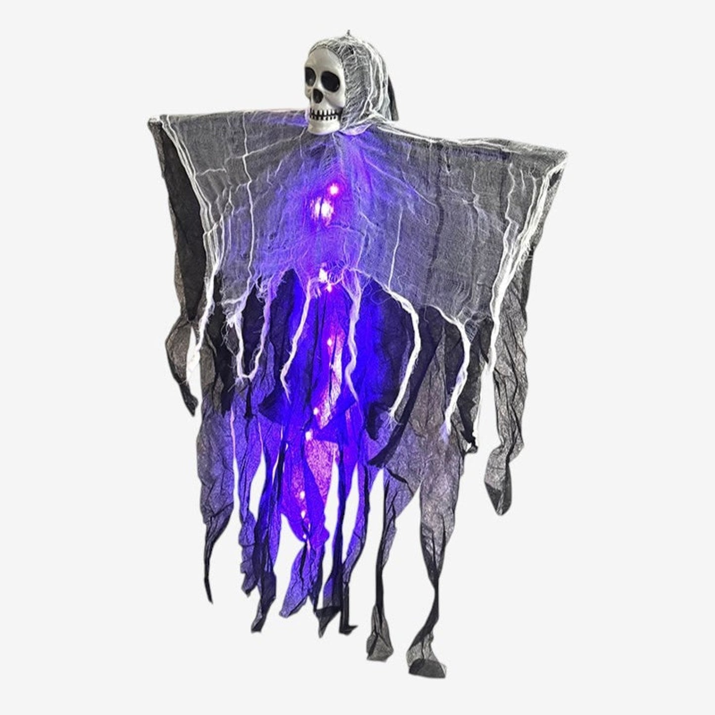 Halloween Hanging Ghost Spooky Decoration Draped Fabric Skull Light Indoor Festive - Image 2