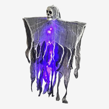Halloween Hanging Ghost Spooky Decoration Draped Fabric Skull Light Indoor Festive - Image 2