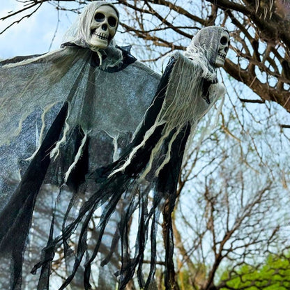 Halloween Hanging Ghost Spooky Decoration Draped Fabric Skull Light Indoor Festive - Image 7