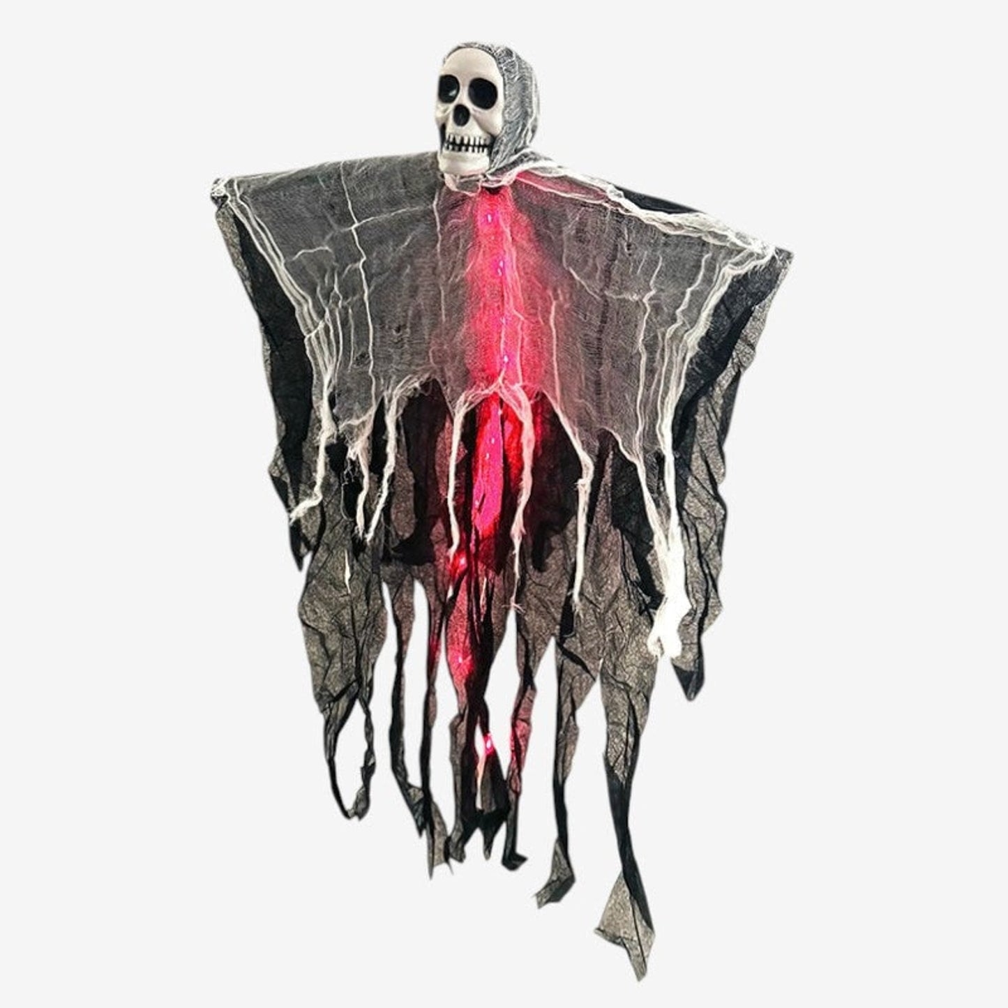 Halloween Hanging Ghost Spooky Decoration Draped Fabric Skull Light Indoor Festive - Image 3