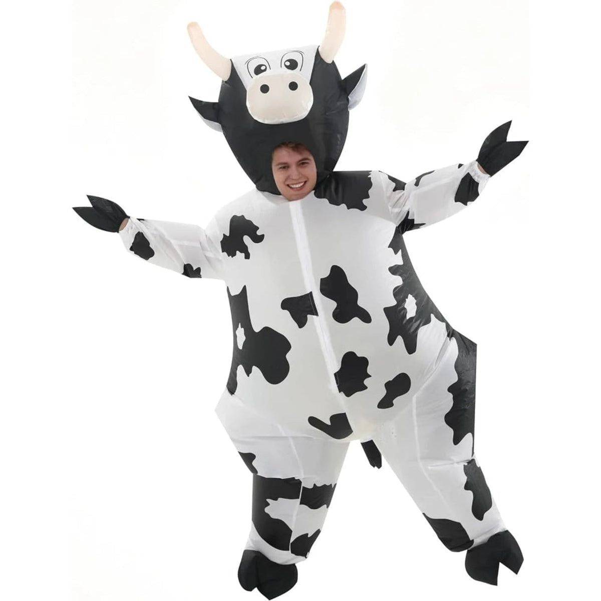 Halloween Inflatable Costume Cow With Integrated Blower Fan For A Comfortable And Lightweight Full-body Design - Image 2