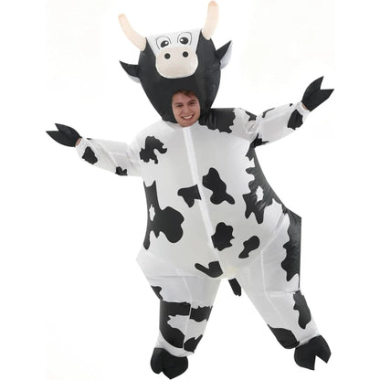 Halloween Inflatable Costume Cow With Integrated Blower Fan For A Comfortable And Lightweight Full-body Design - Image 2