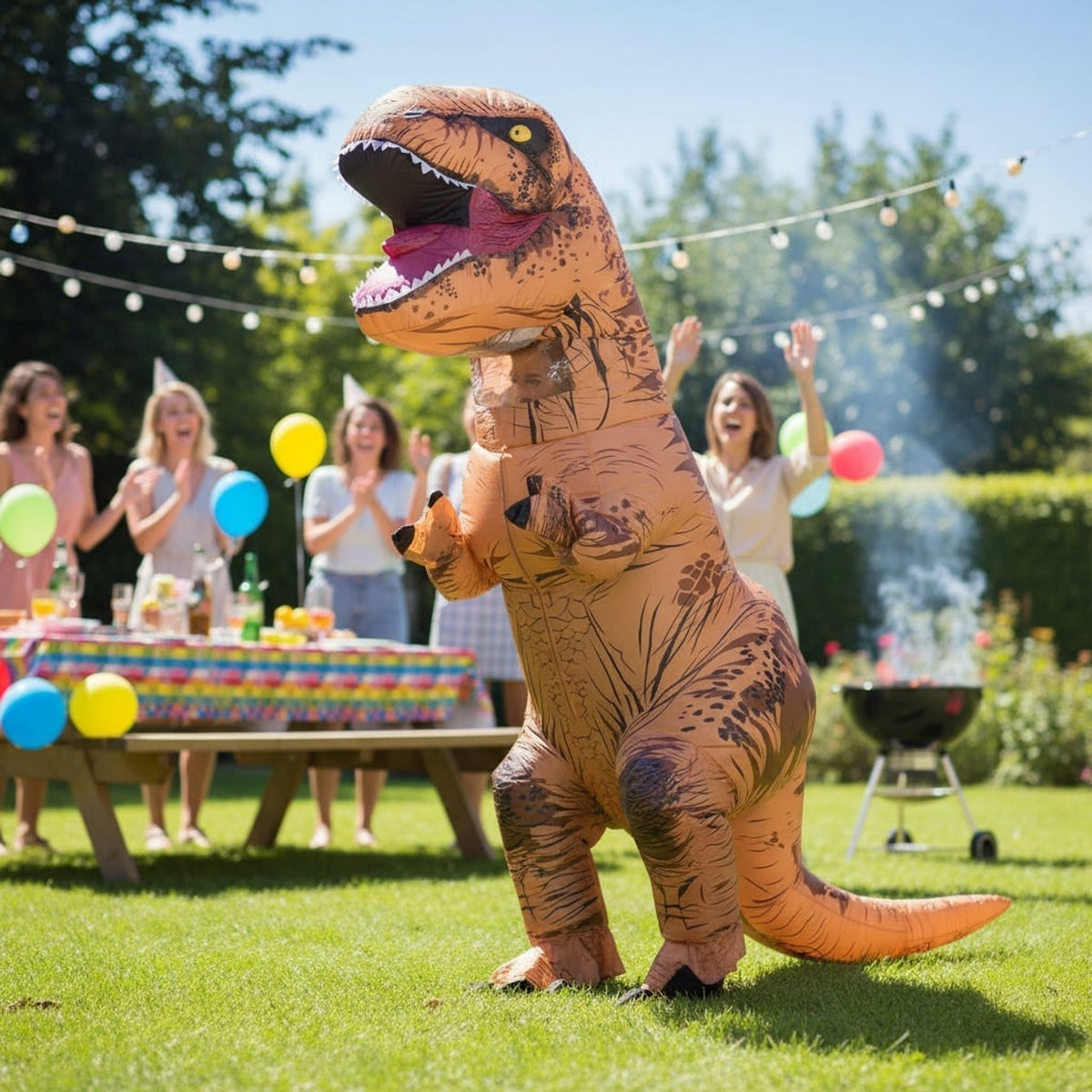 Halloween Inflatable Costume Dinosaur Blow Up T-rex Outfit With Built-in Fan For Instant Inflation - Image 1