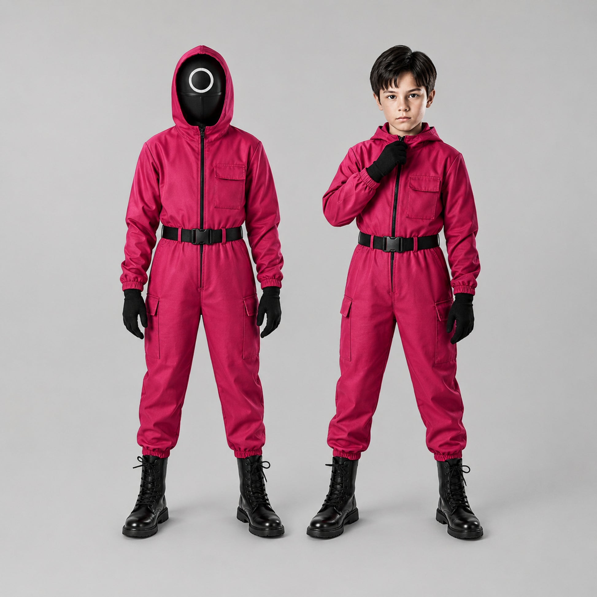 Halloween Jumpsuit Costume Kids' Hooded With Mesh And Gloves Trick-Or-Treat - Image 2