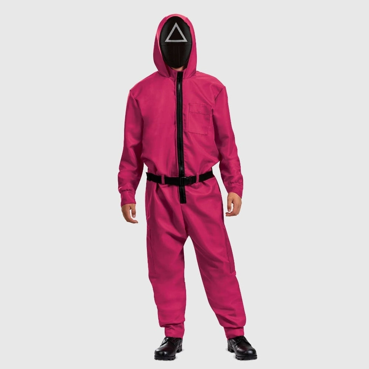 Halloween Jumpsuit Costume With Pink Hood And Belt For Party Complete Outfit - Image 2