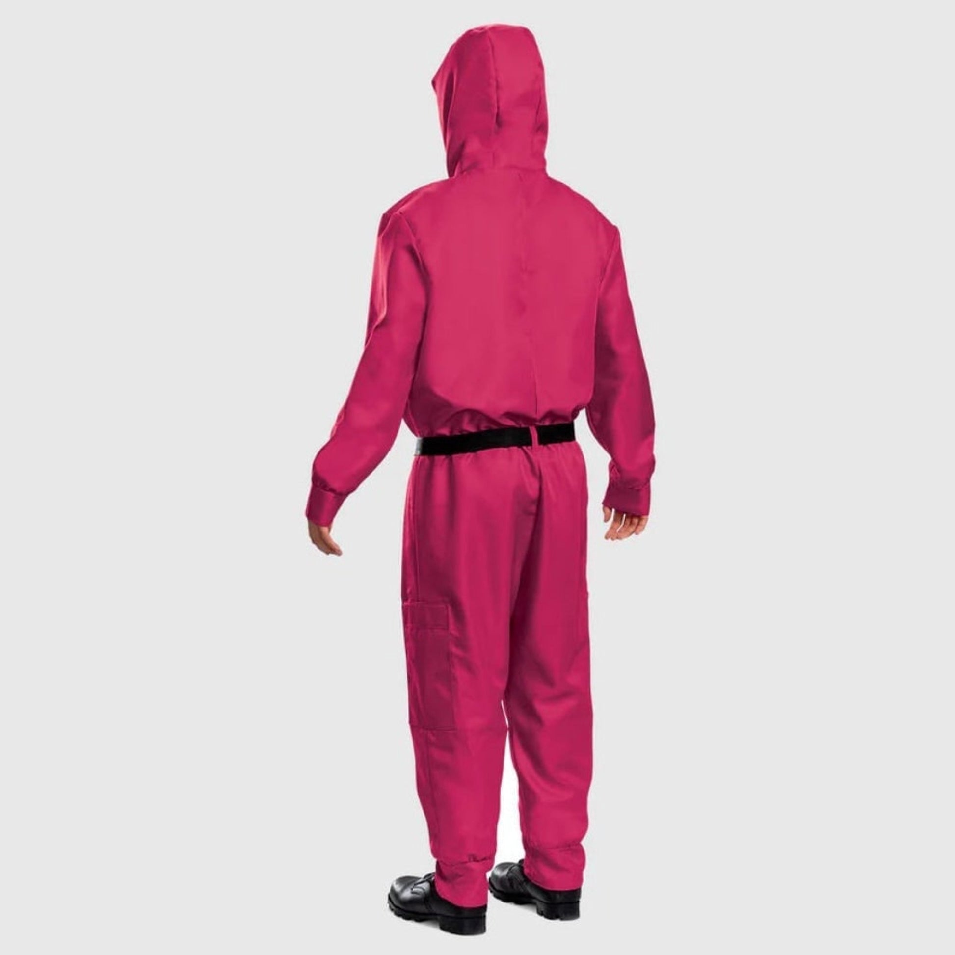 Halloween Jumpsuit Costume With Pink Hood And Belt For Party Complete Outfit - Image 5
