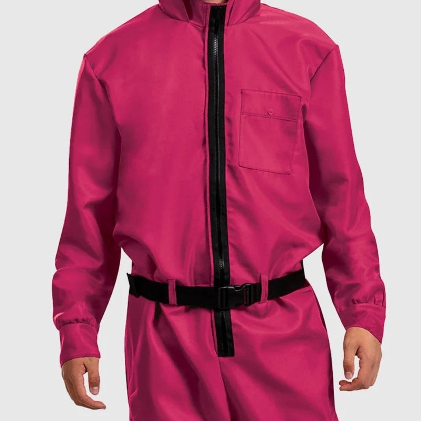 Halloween Jumpsuit Costume With Pink Hood And Belt For Party Complete Outfit - Image 7