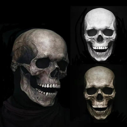 Halloween Mask Full Head Movable Jaw Realistic Skull - Image 1