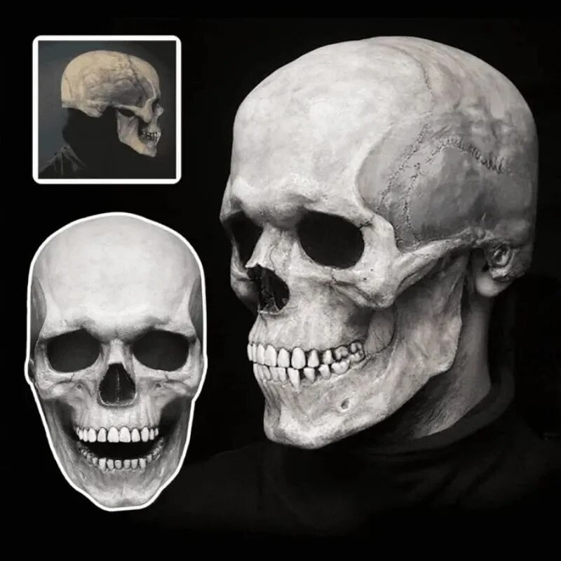 Halloween Mask Full Head Movable Jaw Realistic Skull - Image 2