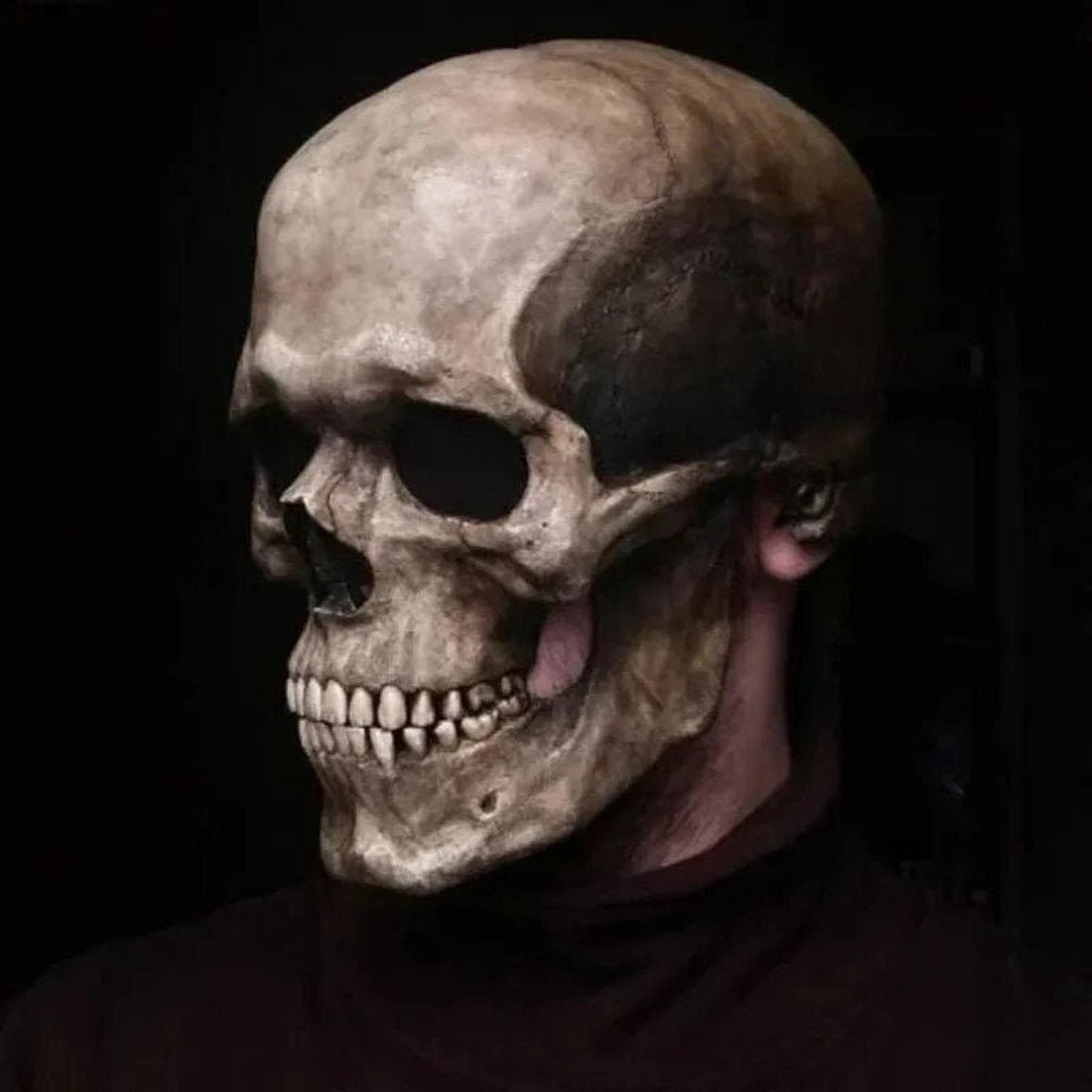 Halloween Mask Full Head Movable Jaw Realistic Skull - Image 4