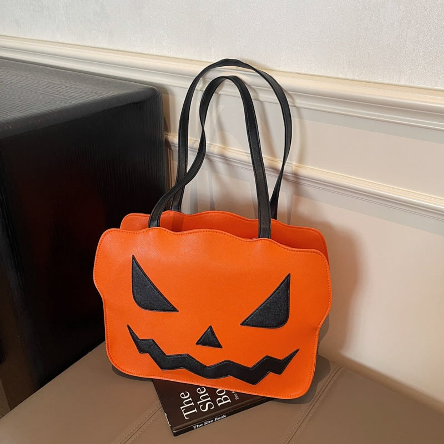 Halloween Messenger Bag Pumpkin Shoulder Tote Novelty Jack-O-Lantern Themed - Image 3