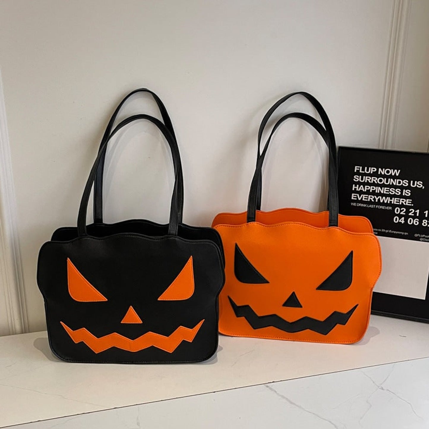 Halloween Messenger Bag Pumpkin Shoulder Tote Novelty Jack-O-Lantern Themed - Image 8