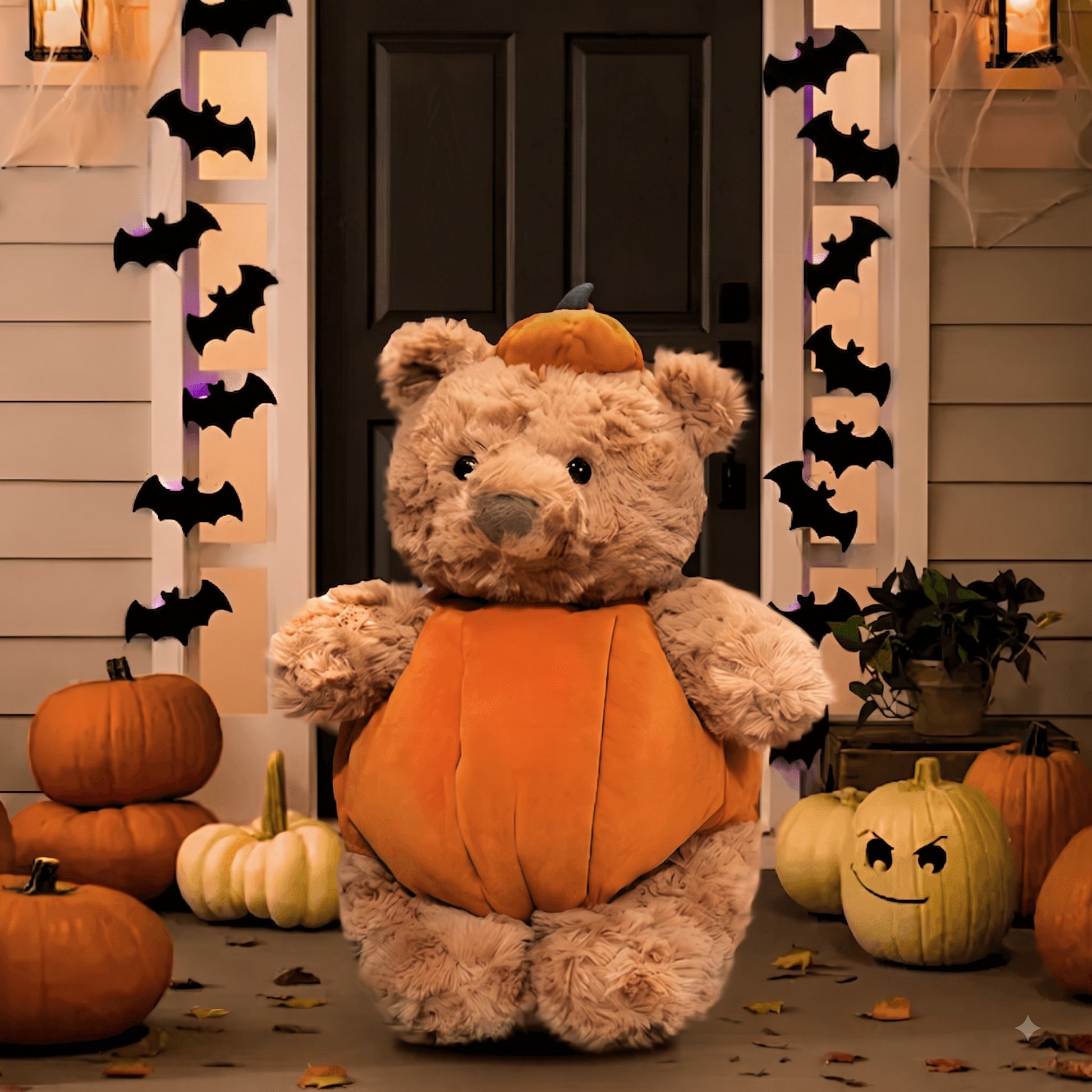 Halloween Plush Toy Stuffed Animal Pumpkin Bear Bunny Soft Decor Kids Set - Image 4