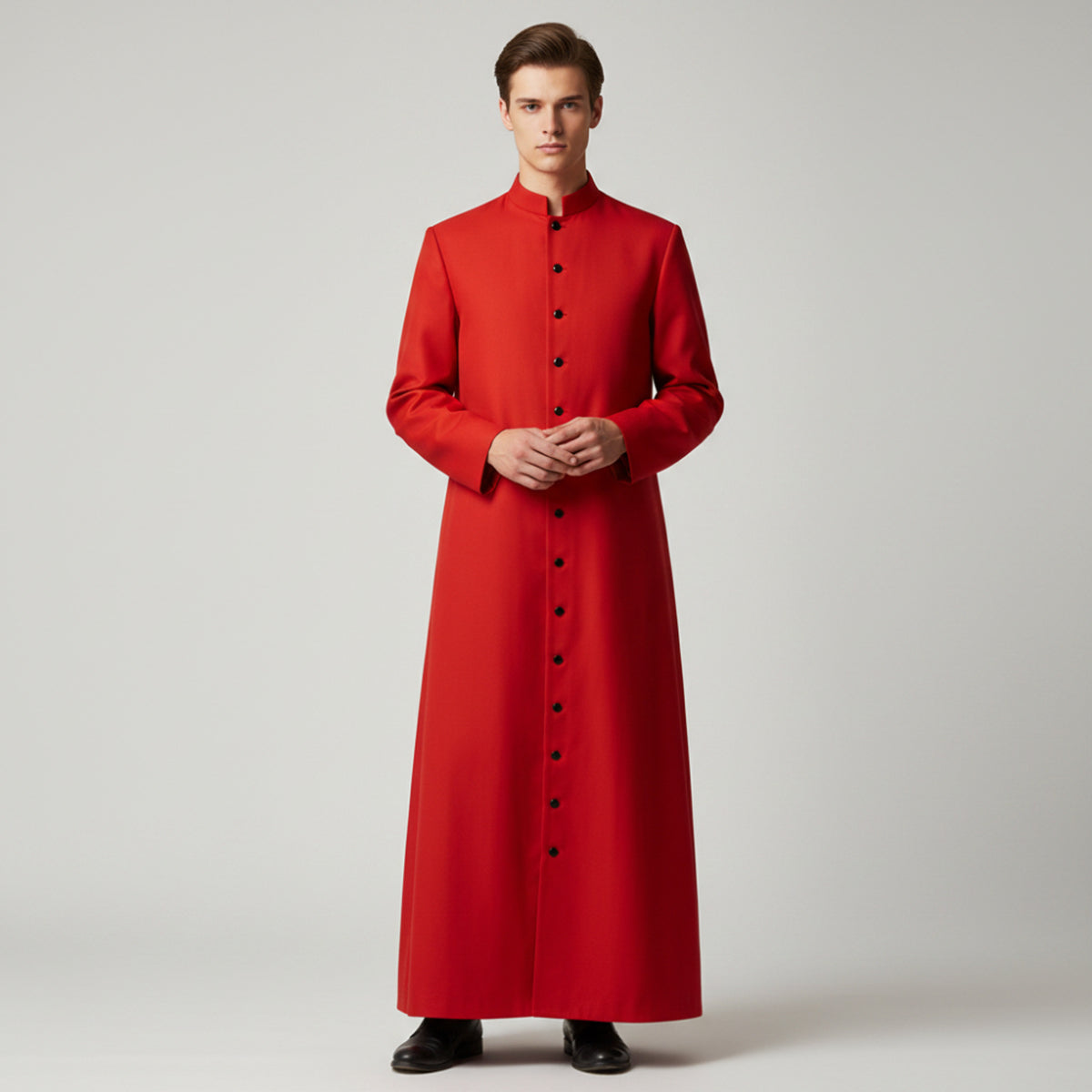 Halloween Priest Costume Authentic Ecclesiastical Look Robe With Button Front And Ankle-Length Silhouette For Character Outfit - Image 1