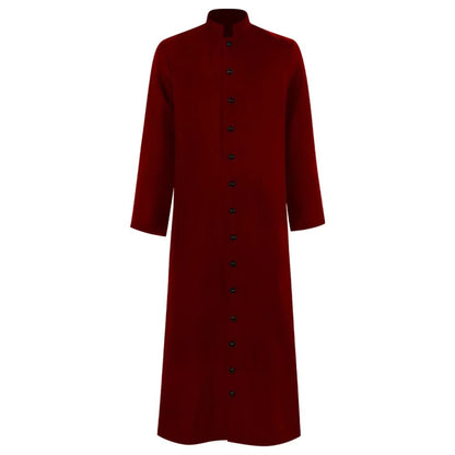 Halloween Priest Costume Authentic Ecclesiastical Look Robe With Button Front And Ankle-Length Silhouette For Character Outfit - Image 6