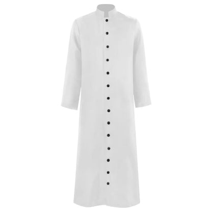 Halloween Priest Costume Authentic Ecclesiastical Look Robe With Button Front And Ankle-Length Silhouette For Character Outfit - Image 2