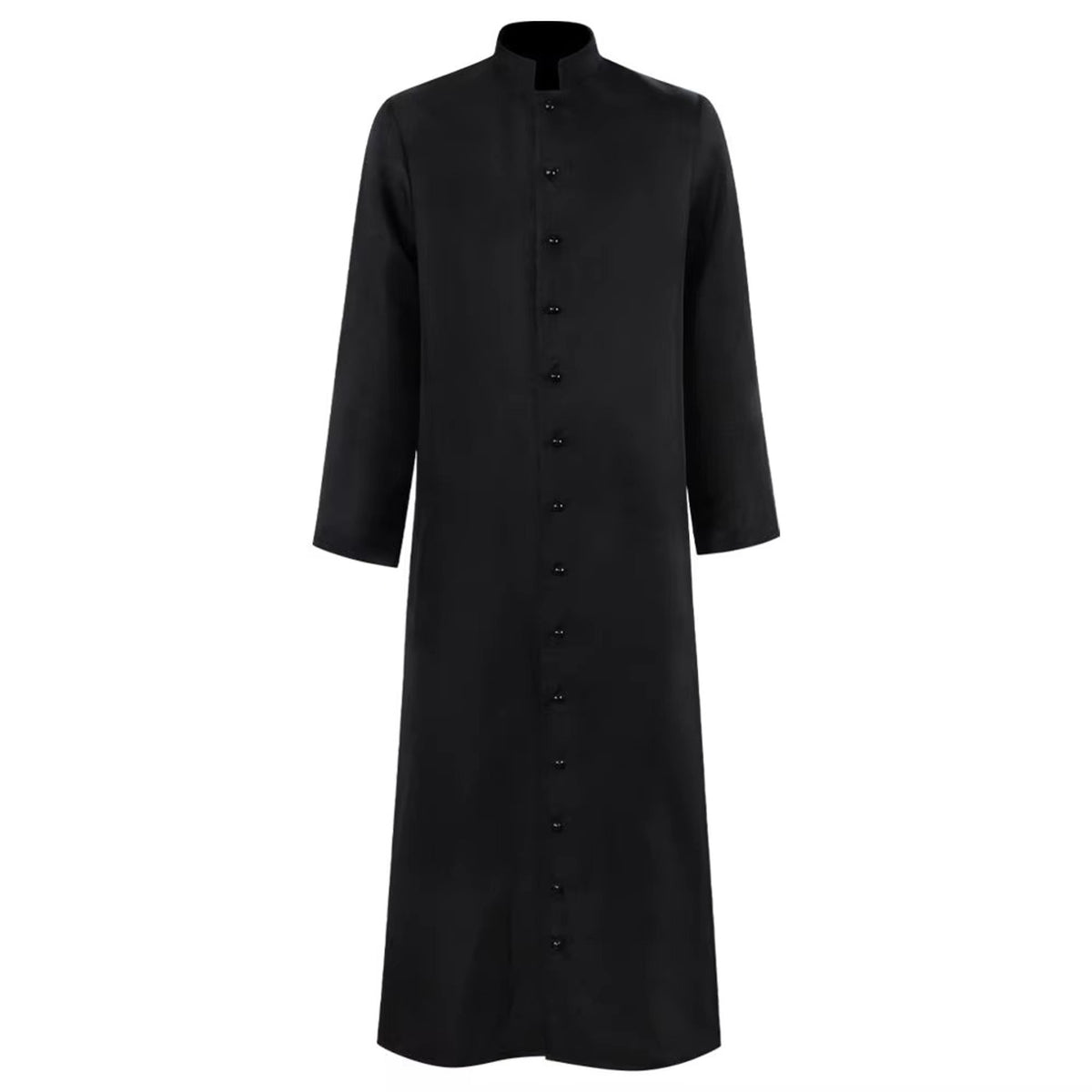 Halloween Priest Costume Authentic Ecclesiastical Look Robe With Button Front And Ankle-Length Silhouette For Character Outfit - Image 4