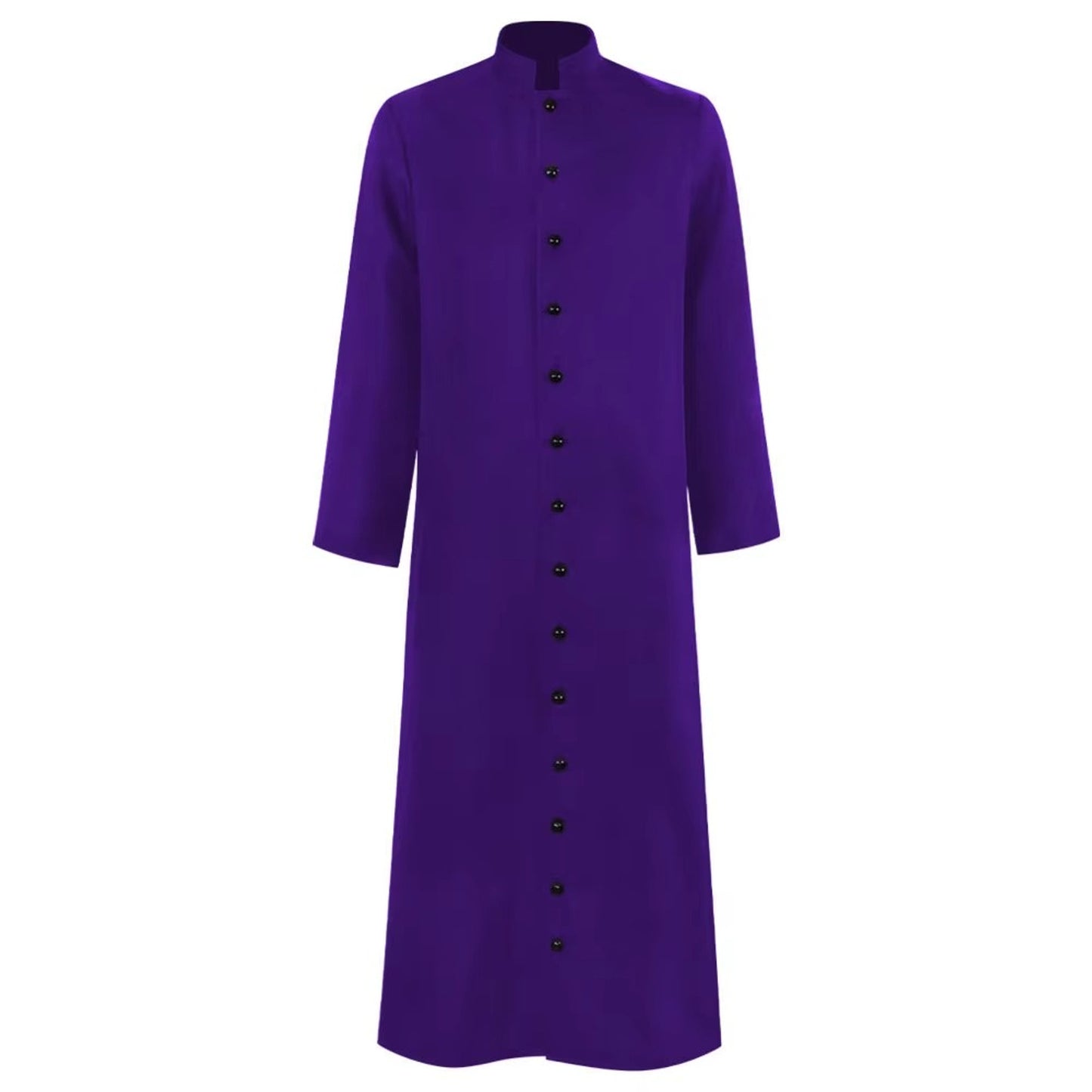 Halloween Priest Costume Authentic Ecclesiastical Look Robe With Button Front And Ankle-Length Silhouette For Character Outfit - Image 5