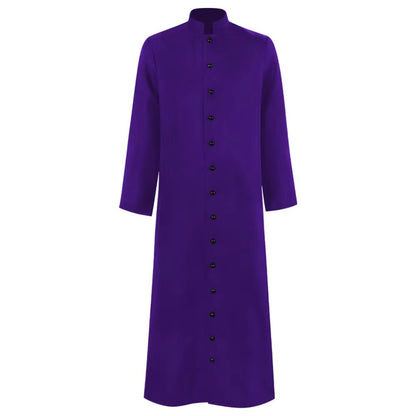 Halloween Priest Costume Authentic Ecclesiastical Look Robe With Button Front And Ankle-Length Silhouette For Character Outfit - Image 5