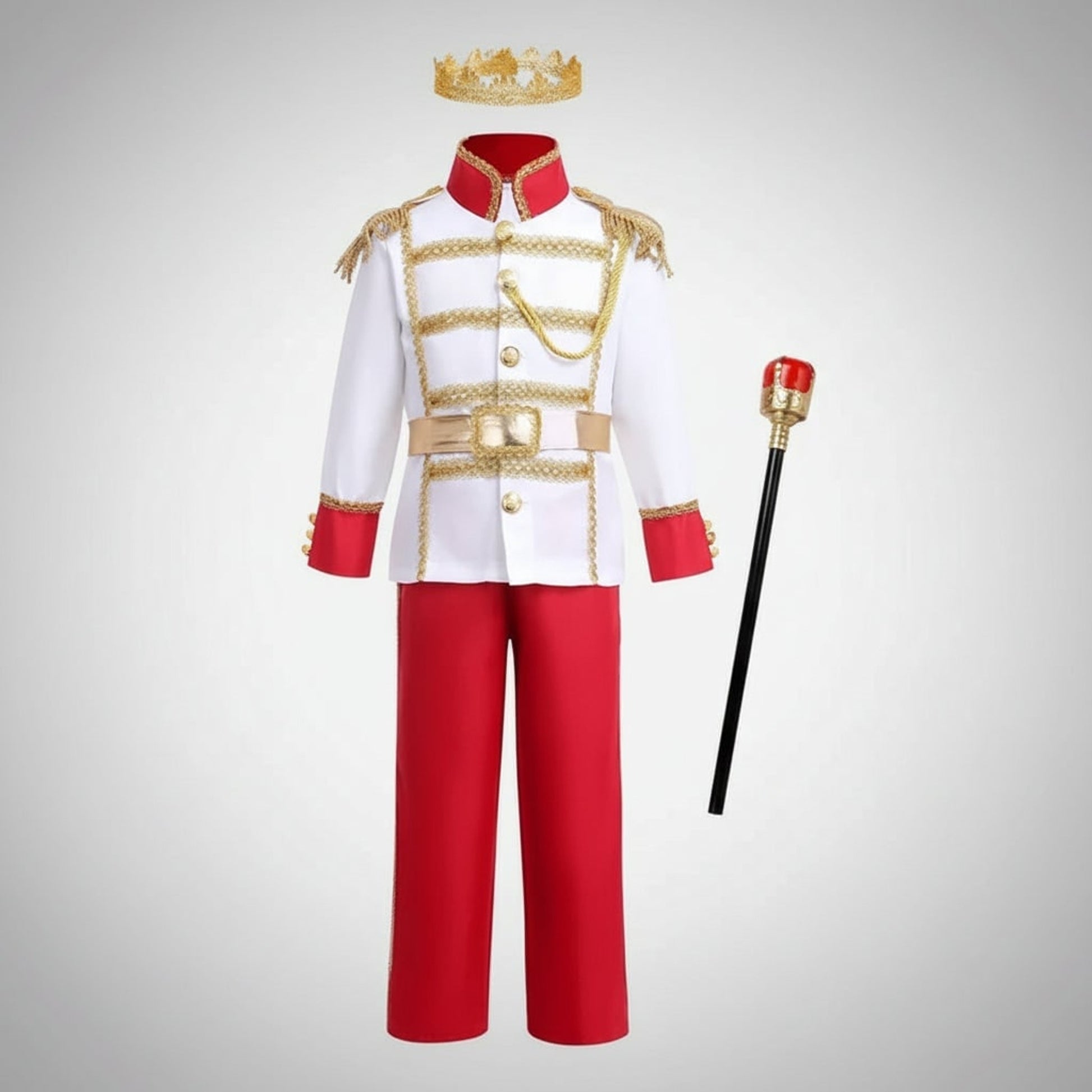 Halloween Prince Costume For Boys With Crown And Scepter Complete Royal Transformation Outfit For Active Play - Image 1