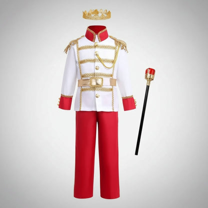 Halloween Prince Costume For Boys With Crown And Scepter Complete Royal Transformation Outfit For Active Play - Image 1