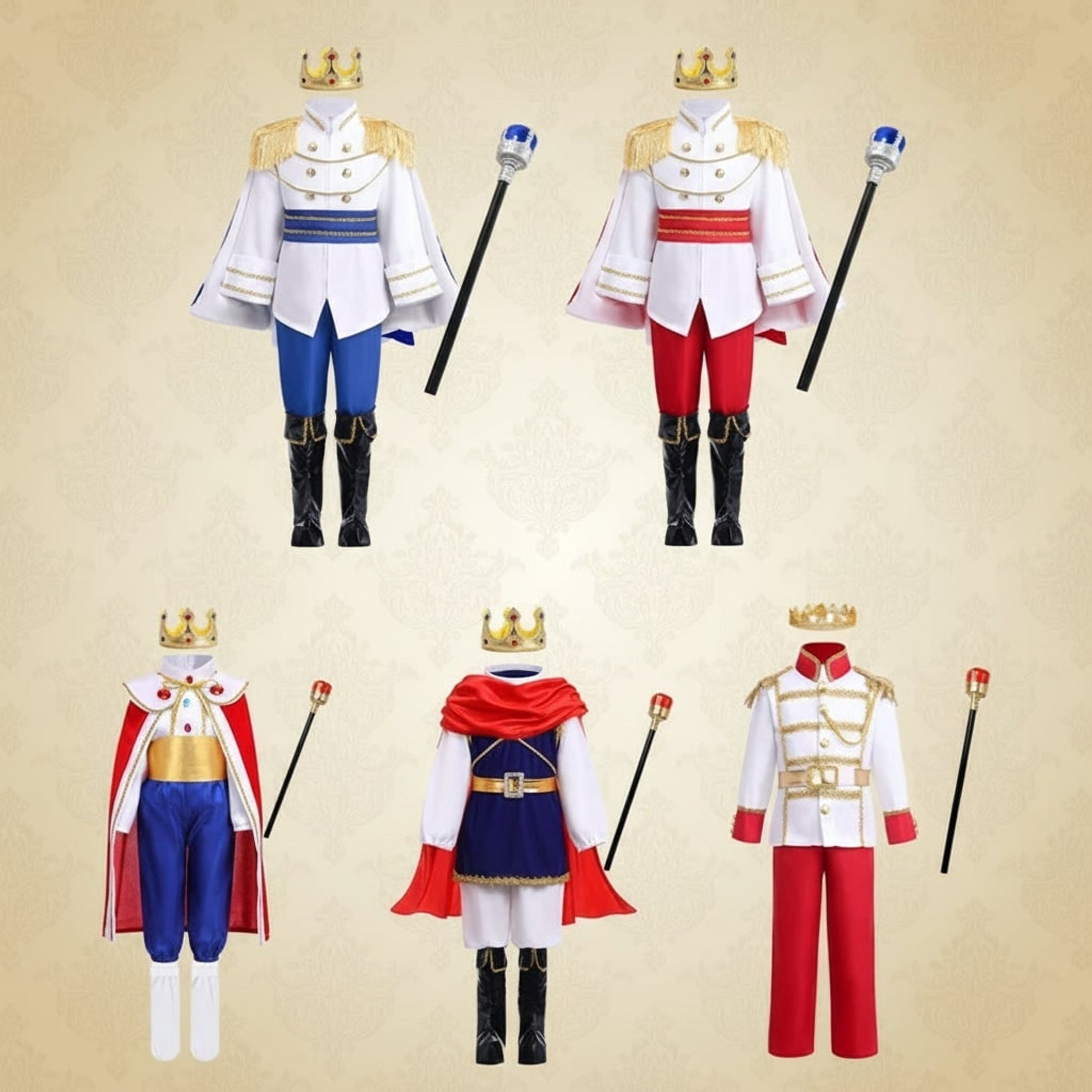 Halloween Prince Costume For Boys With Crown And Scepter Complete Royal Transformation Outfit For Active Play - Image 6