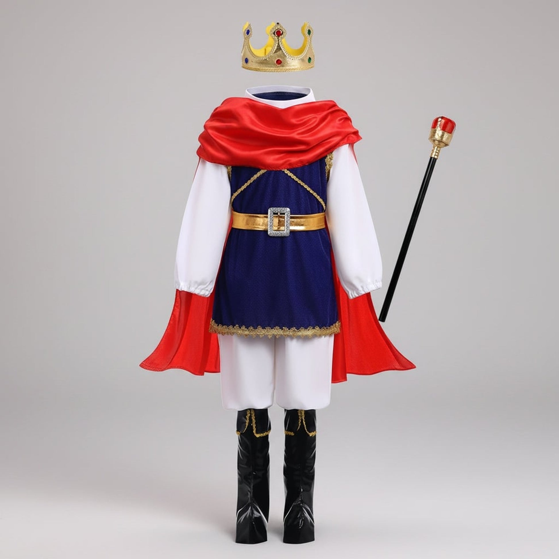 Halloween Prince Costume For Boys With Crown And Scepter Complete Royal Transformation Outfit For Active Play - Image 5