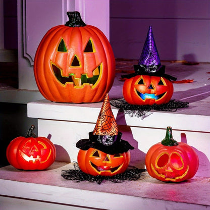 Halloween Pumpkins Light Up LED Jack O'Lantern Collection Decor Battery Operated Freestanding Display - Image 3
