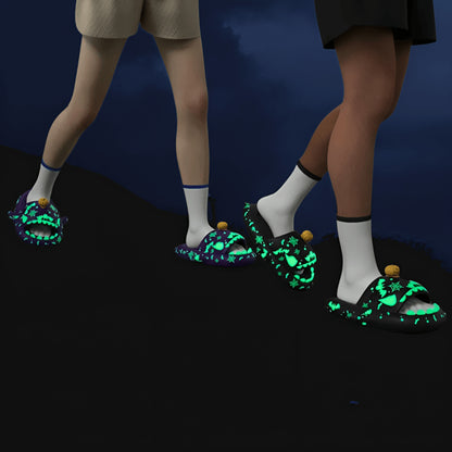 Halloween Shark Slippers Glow Dark Slides Pumpkin Design 65 Characters - Image 5