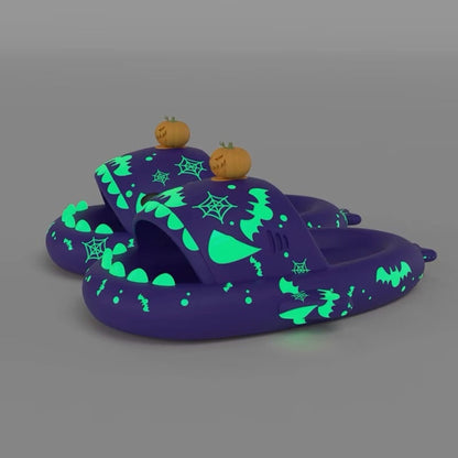 Halloween Shark Slippers Glow Dark Slides Pumpkin Design 65 Characters - Image 6