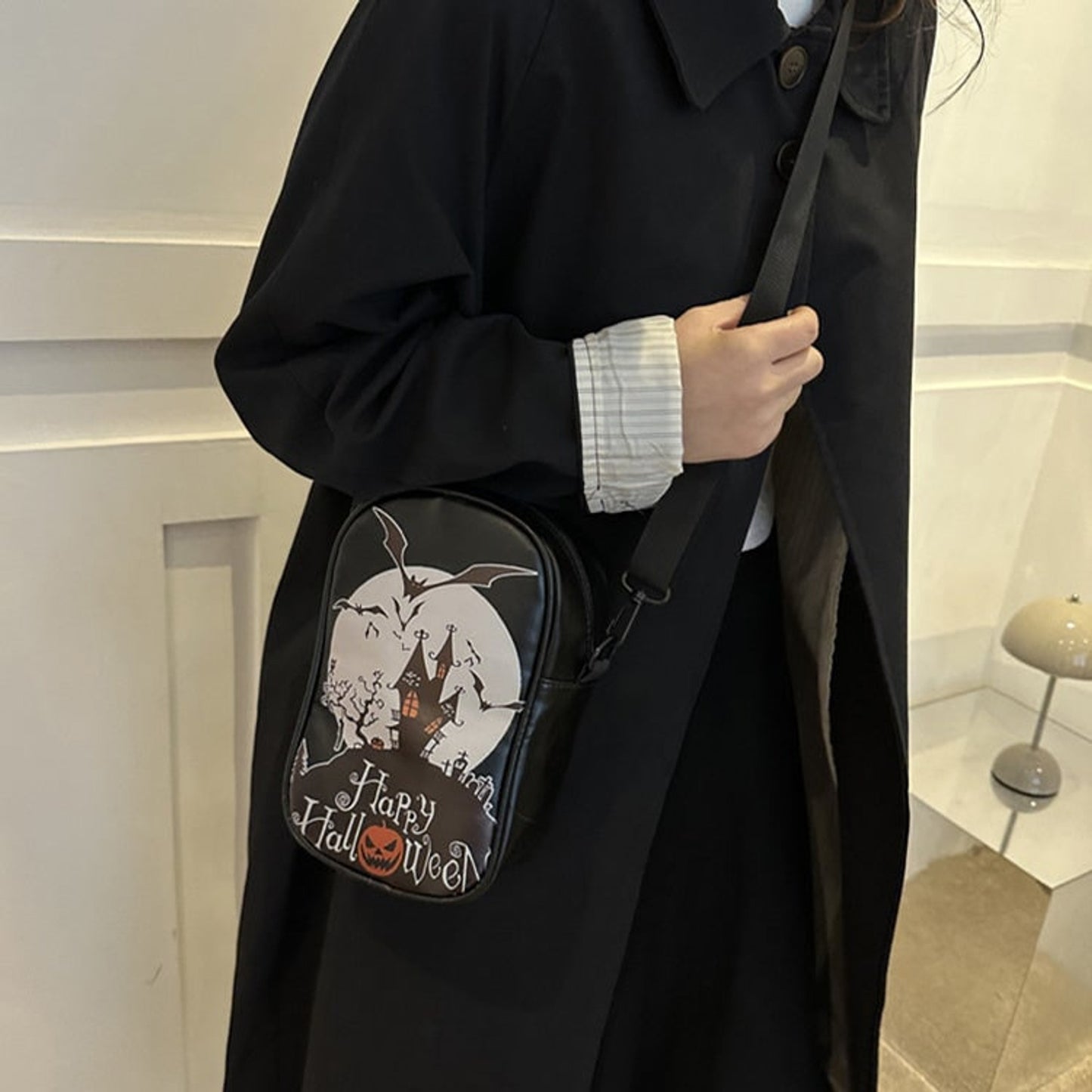 Halloween Shoulder Bag Crossbody Happy Haunted House Pumpkin Graphic Themed - Image 6