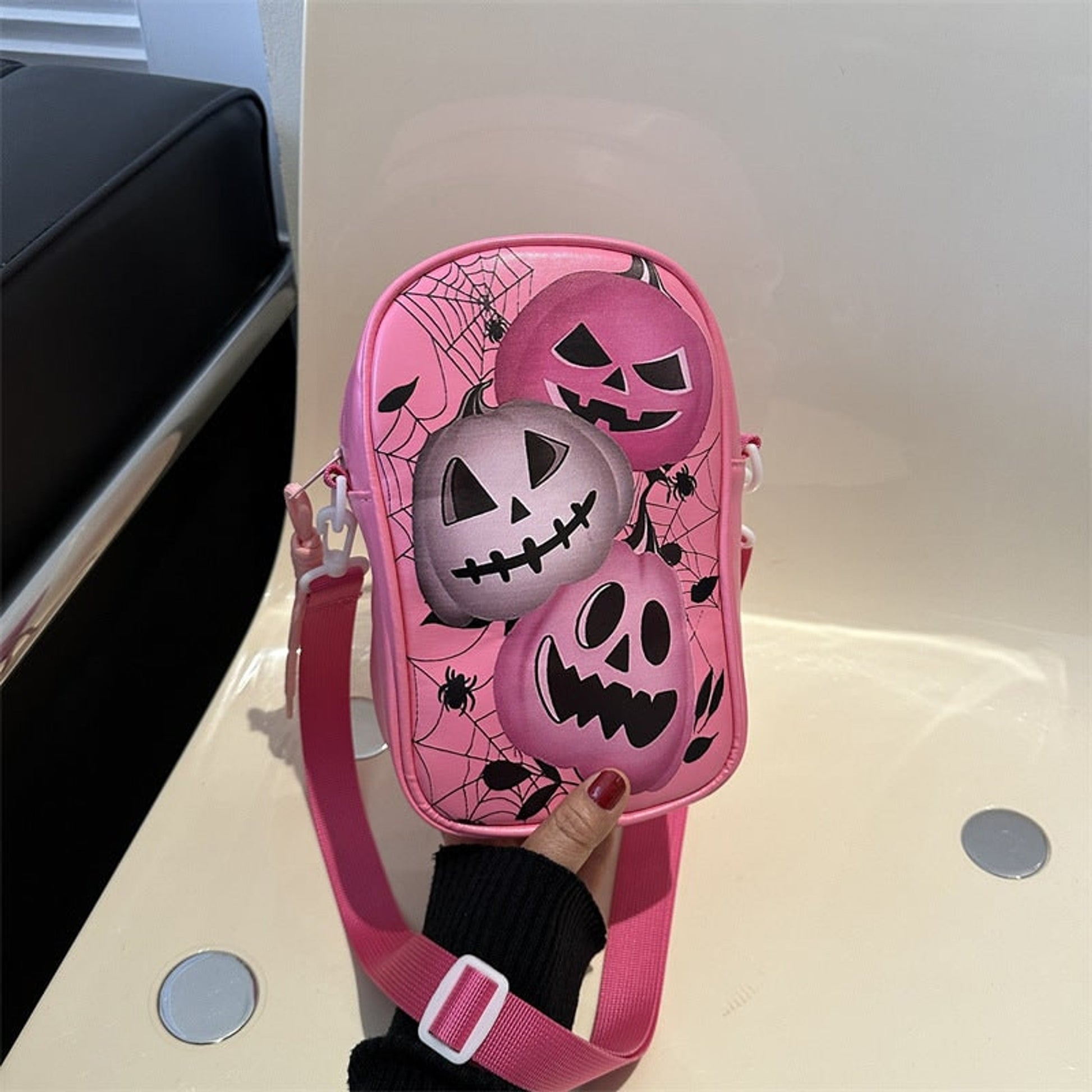 Halloween Shoulder Bag Crossbody Happy Haunted House Pumpkin Graphic Themed - Image 15