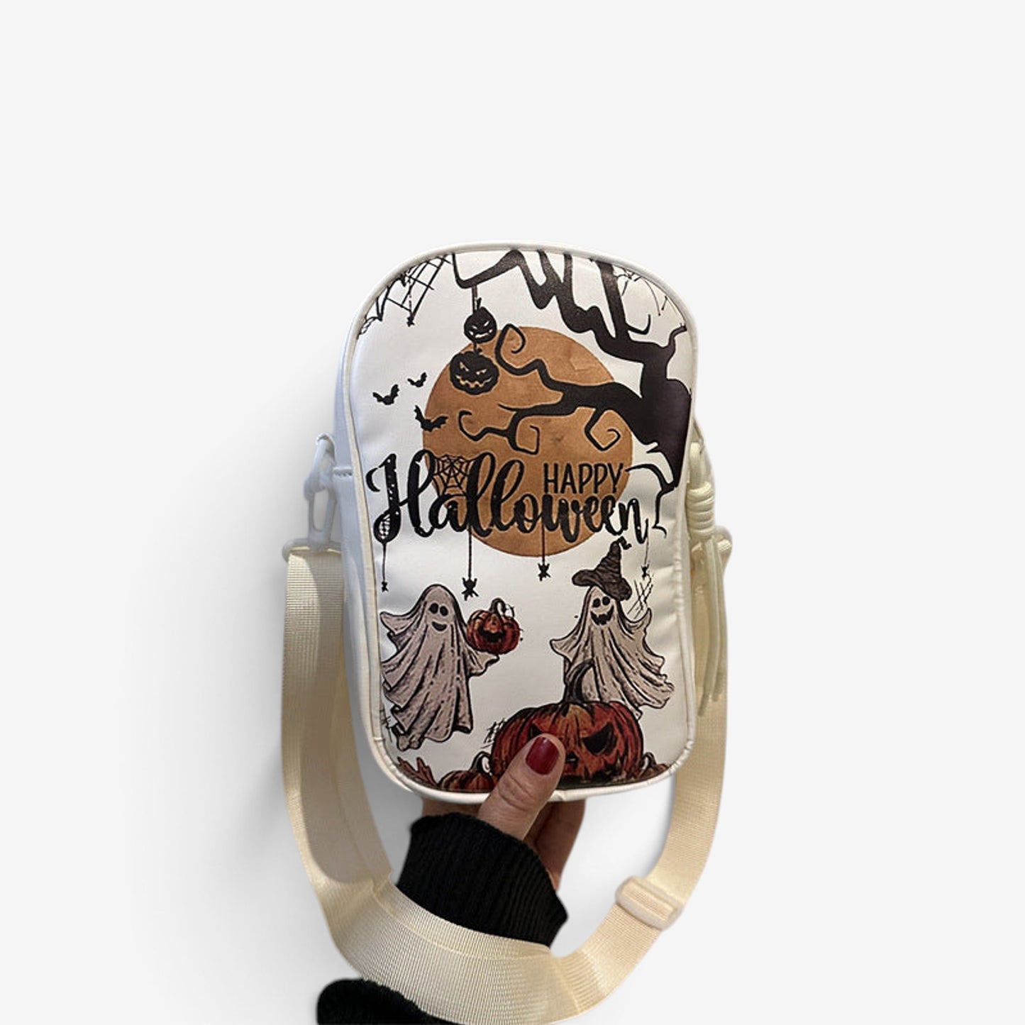Halloween Shoulder Bag Crossbody Happy Haunted House Pumpkin Graphic Themed - Image 3